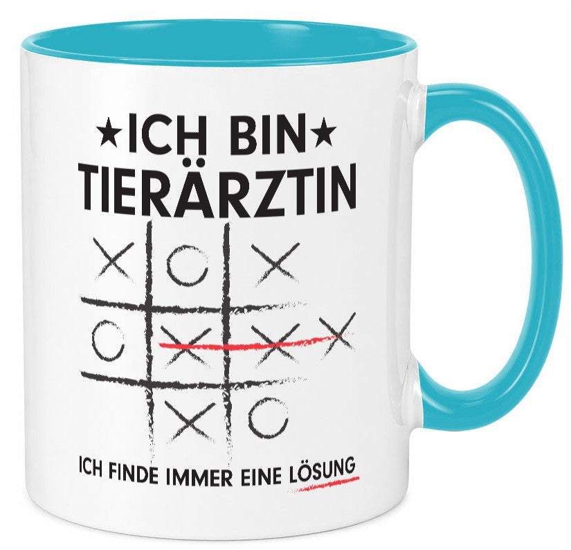 Löse Probleme: Tierärztin | Mediziner Tiermedizin v3 Geschenkidee Tierliebhaber Tasse