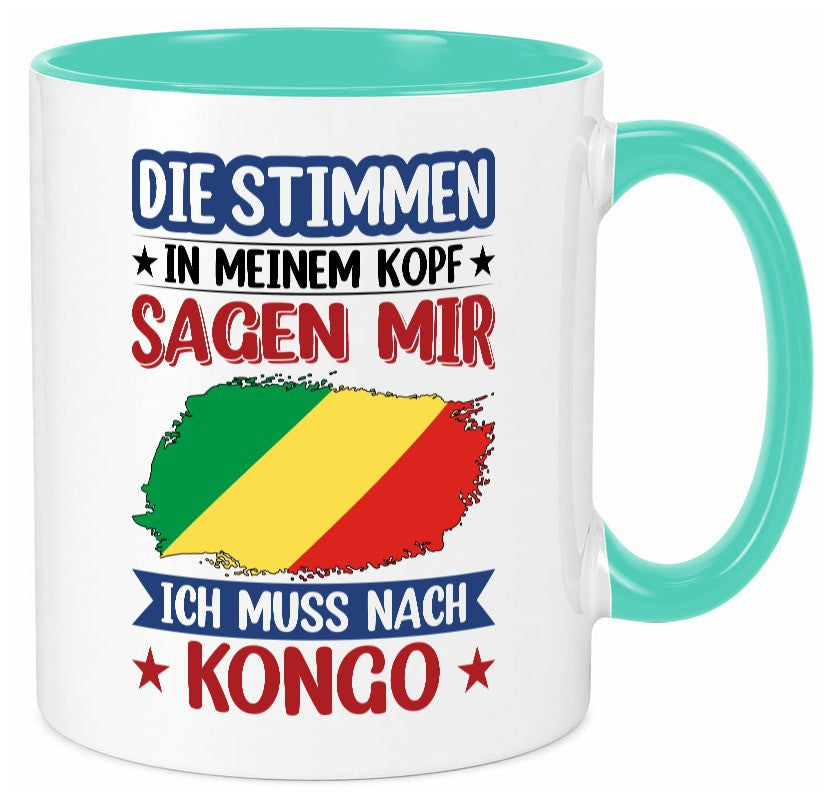 Kongo | Urlaub Stimmen in meinem Kopf Traumland Humor Geschenkidee Tasse