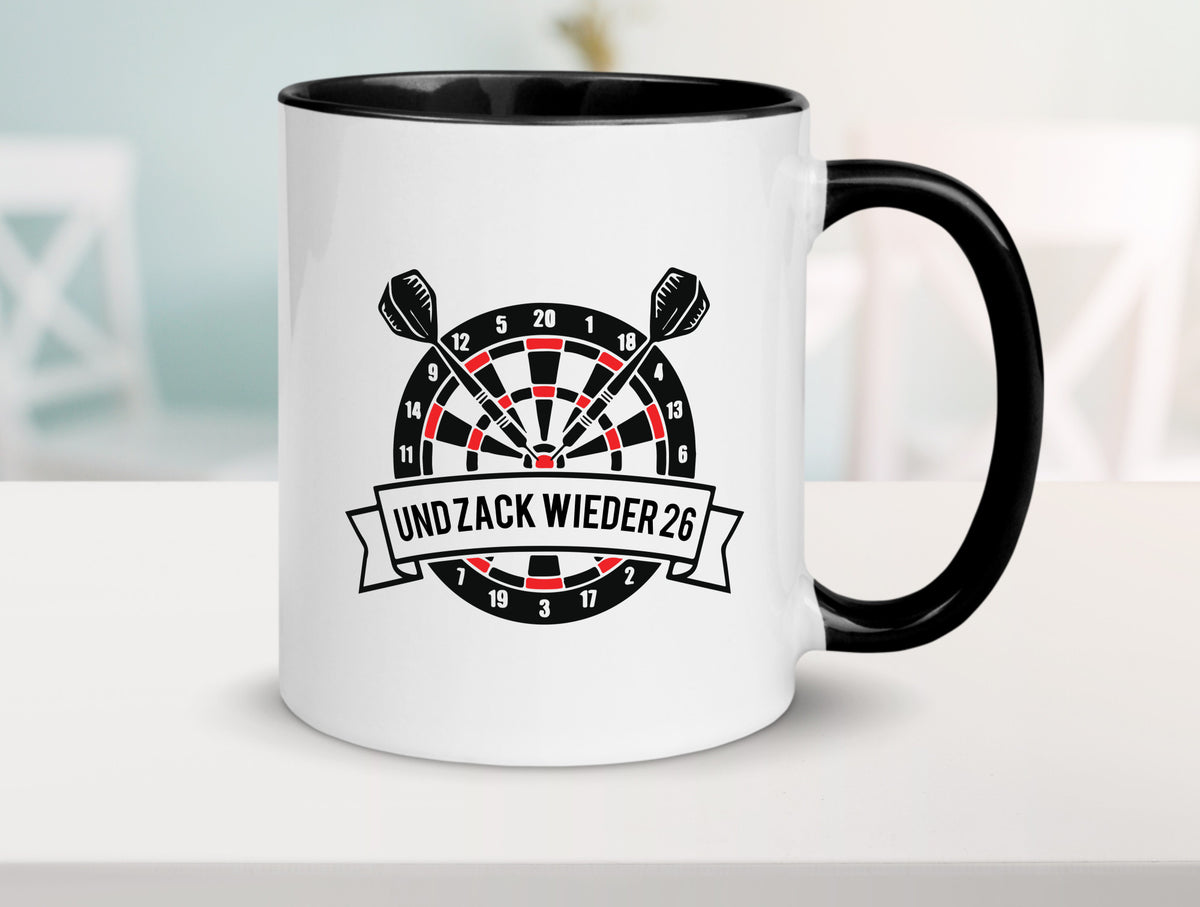 Und zack wieder 26 | Dart lustig Humor Geschenkidee Geschenk Tasse