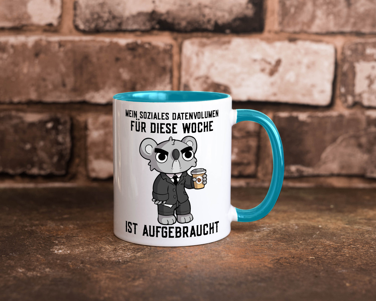 Soziales Datenvolumen | wütender Bär Einzelgänger Nerd Geschenkidee Humor Tasse