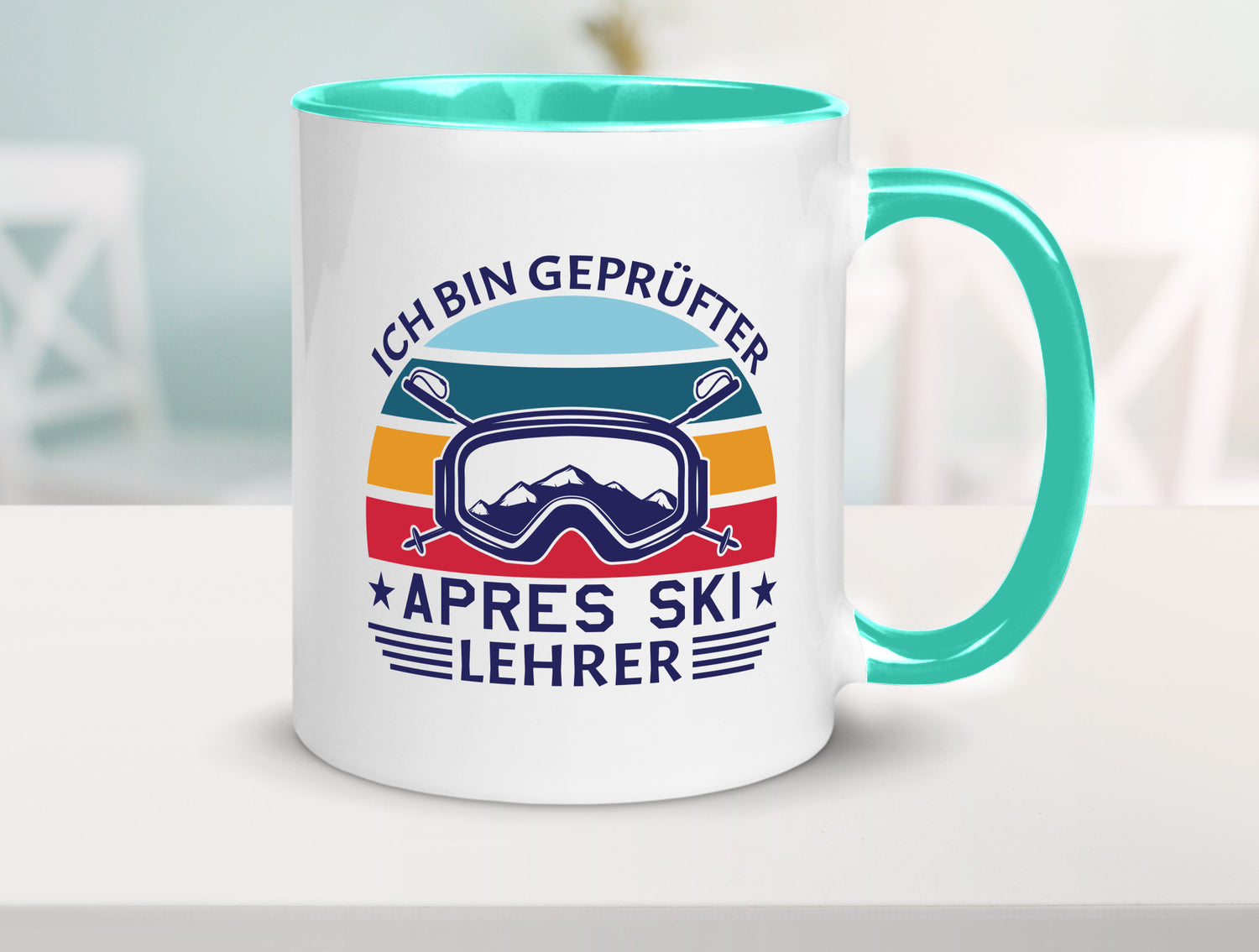 Geprüfter Apres Ski Lehrer | Ski-Brille Berge Ski-Stöck lustig Humor