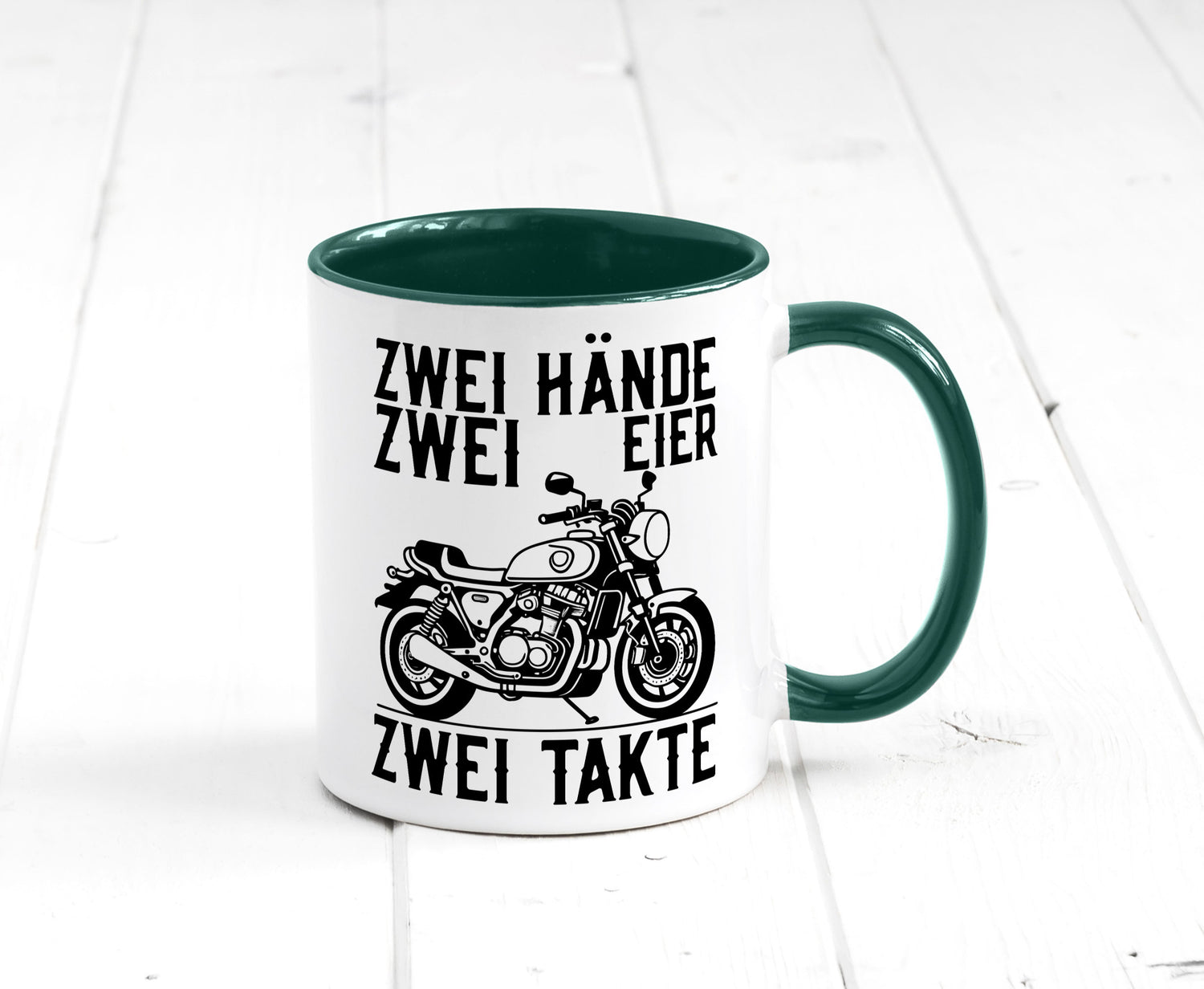 Zwei Hände | Zweitaktmotor Motorrad Moped Biker Geschenkidee Humor Tasse