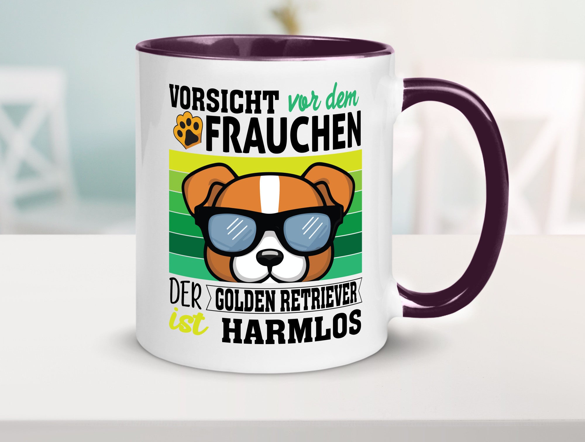 Vorsicht vor dem Frauchen Golden Retriever ist Harmlos lustiger Spruch Geschenk