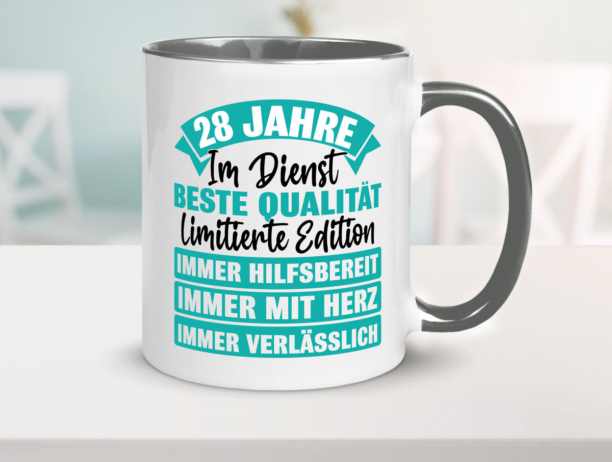 28 Jahre im Dienst | Jubiläum Arbeit lustig Kollegen Büro Geschenk Tasse