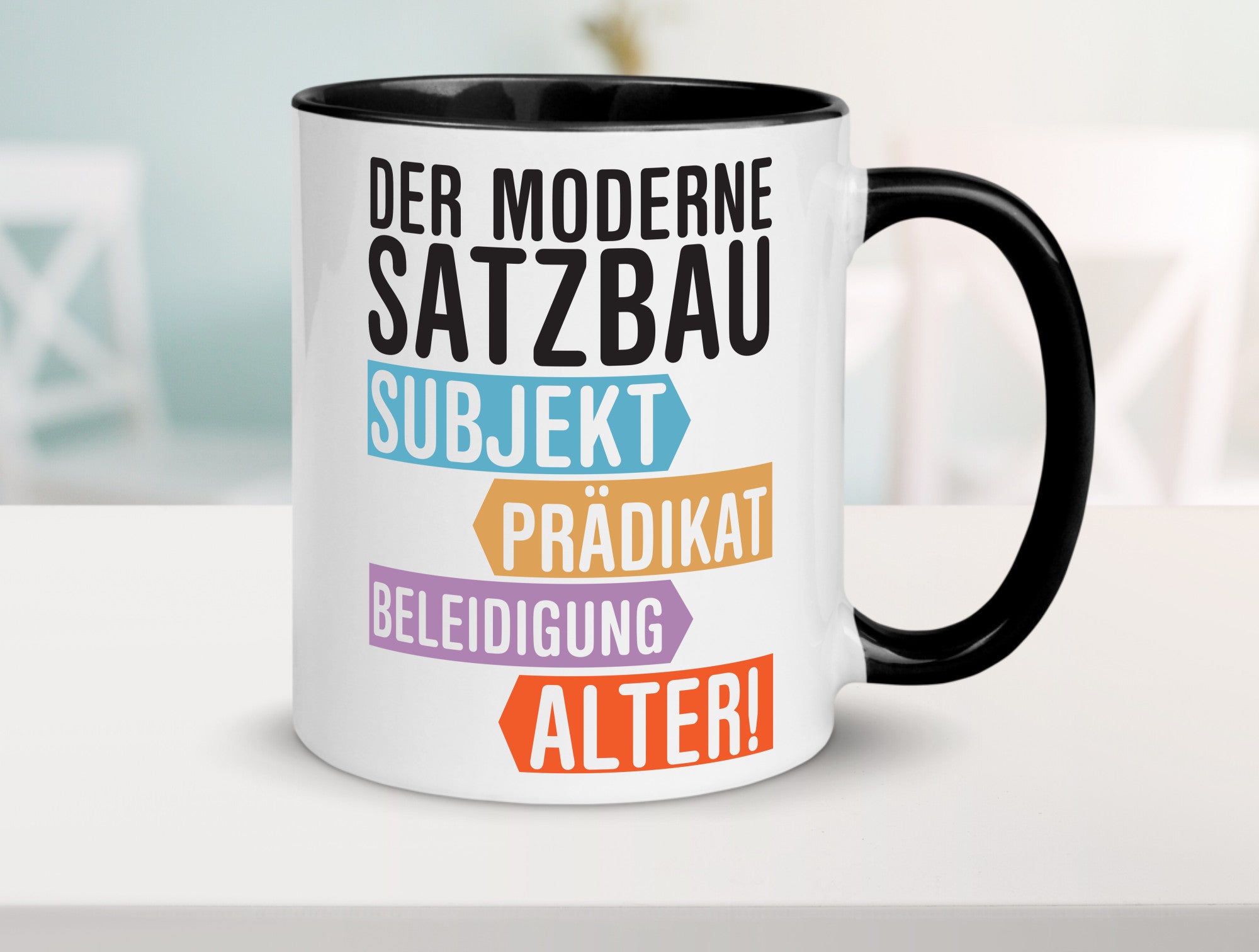 Moderner Satzbau | Lehrer Lehrerin Kollege lustig Arbeit Kollegen Büro Geschenk