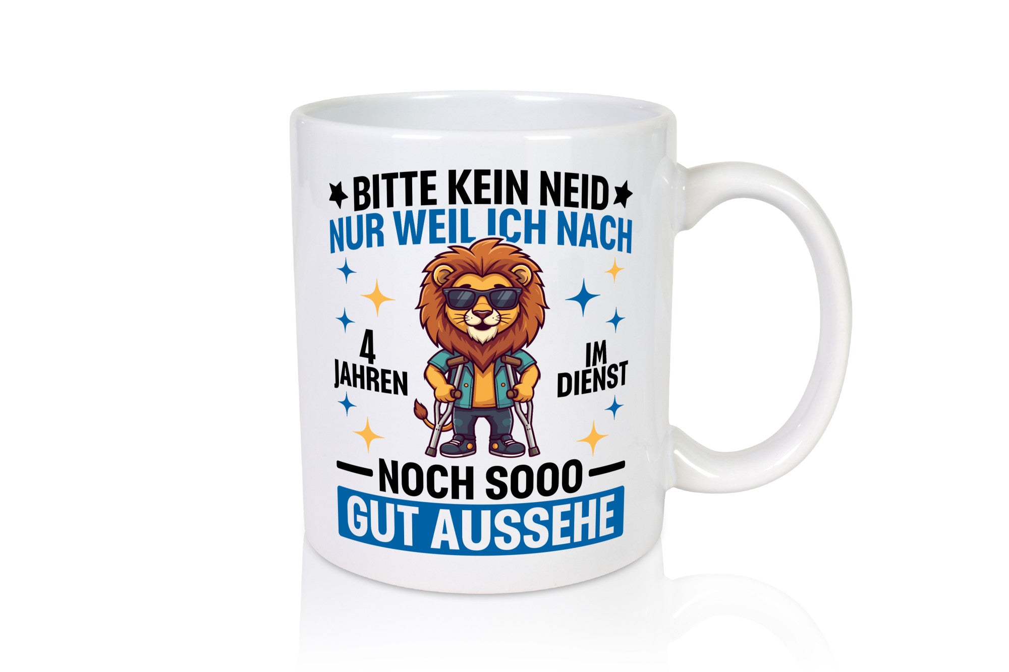 4 Jahre im Dienst | Arbeitsjubiläum Arbeit lustiger Spruch Geschenk Kollegen