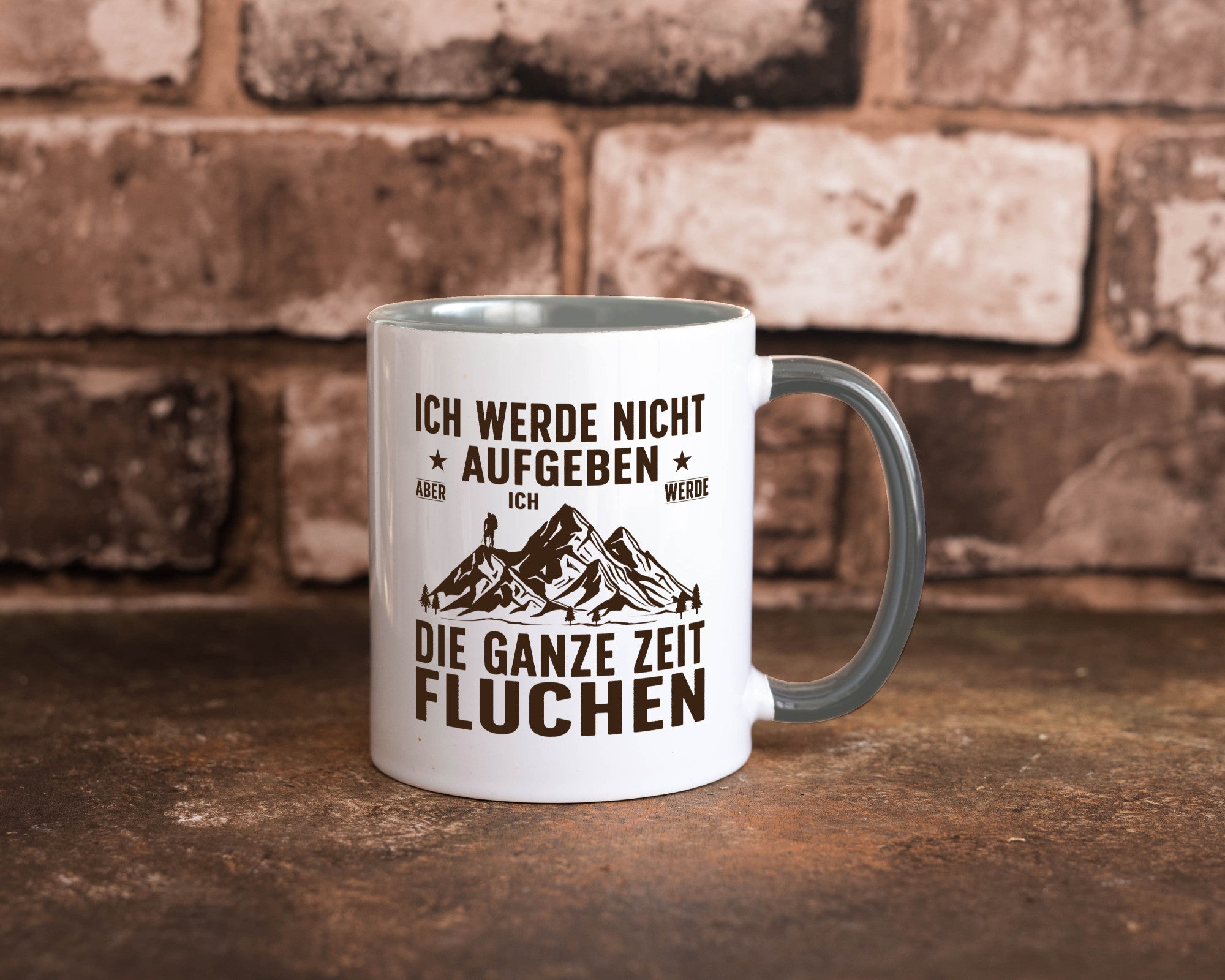 Nicht aufgeben, fluchen | Berge Wanderer v2 Humor Geschenkidee Tasse