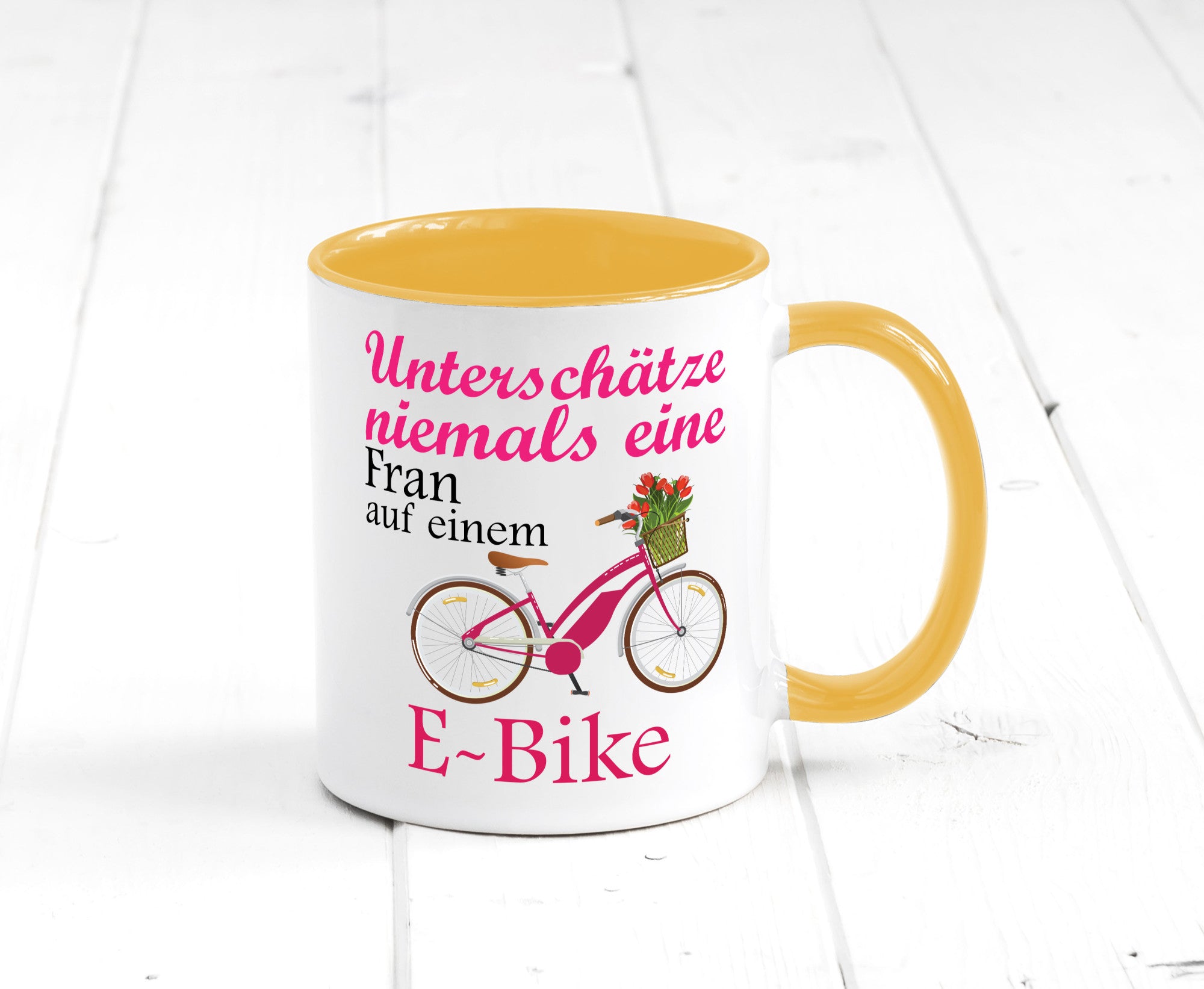 Unterschätze niemals eine Frau | E-Bike Sport Rad fahren lustig Humor