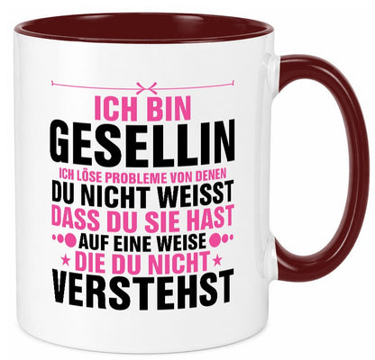 Löse Probleme: Gesellin | Handwerkerinnen v2 lustig Humor Geschenkidee Geschenk Tasse
