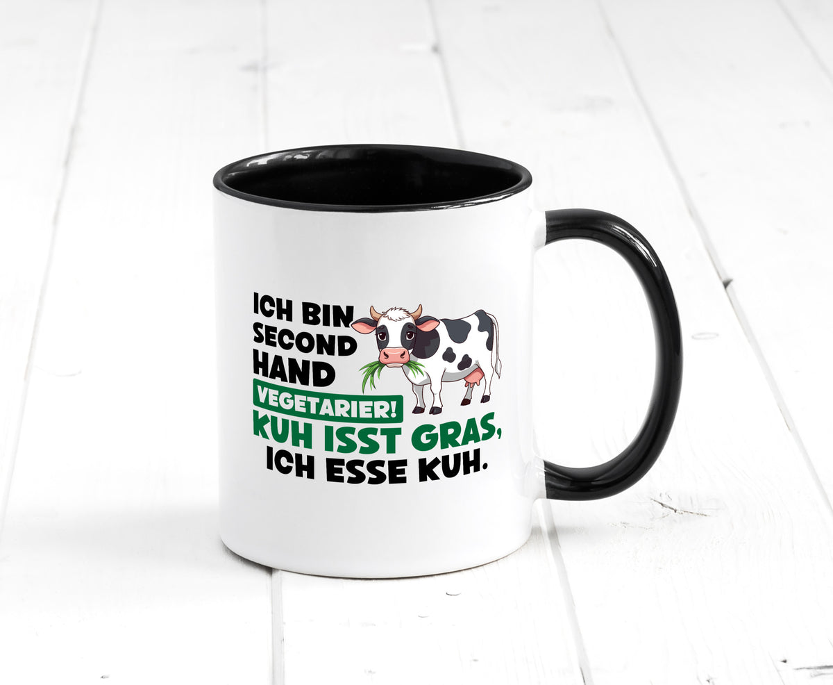 Ich bin secendhand vegetarierer | BBQ Kühe Liebhaber v2 Geschenk Humor Tasse
