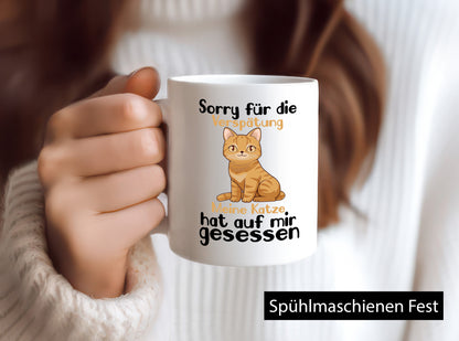 Sorry für die Verspätung | Chillen mit Katze Katzen Geschenkidee Tierliebhaber