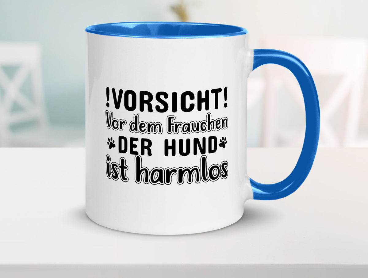 Vorsicht vor dem Frauchen | Hundebesitzerin Pfoten Geschenkidee Tierliebhaber Tasse