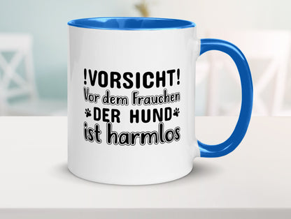 Vorsicht vor dem Frauchen | Hundebesitzerin Pfoten Geschenkidee Tierliebhaber Tasse