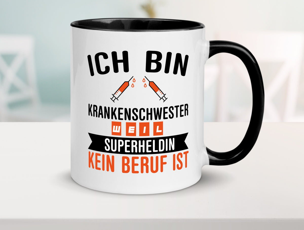 Krankenschwester Superheldin | Beruf Tasse Pflegerin Humor Arbeit Kollegen Büro