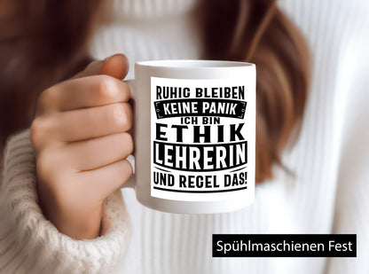 Ethik Lehrerin regelt das Geschenk Humor Geschenkidee lustiger Spruch Tasse
