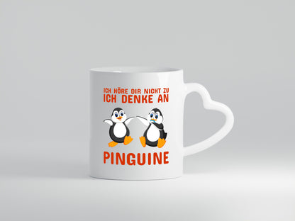 Ich denke an Pinguine | süßer Pinguin Motiv Tasse lustiger Spruch Geschenk