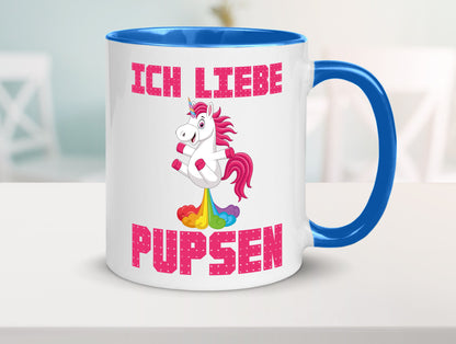 Ich liebe pupsen | Einhorn Pups lustiger Spruch Humor Geschenkidee Tasse