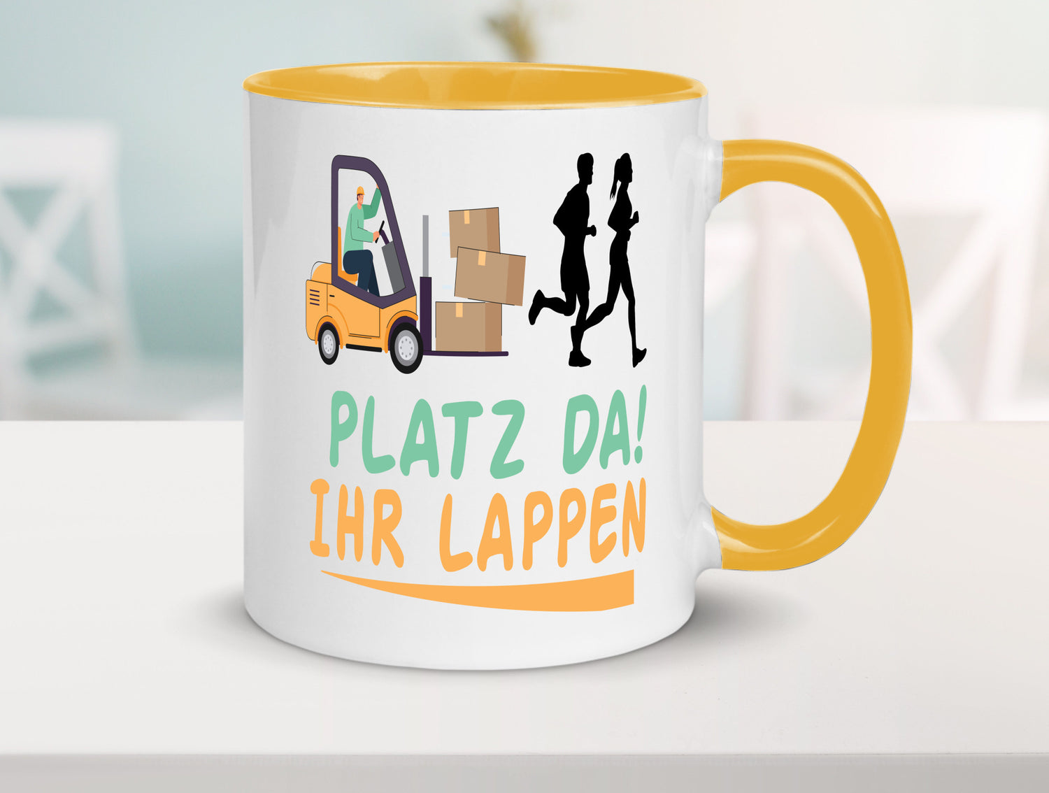 Platz da ihr Lappen | Stapler Fahrer Humor Geschenkidee Tasse
