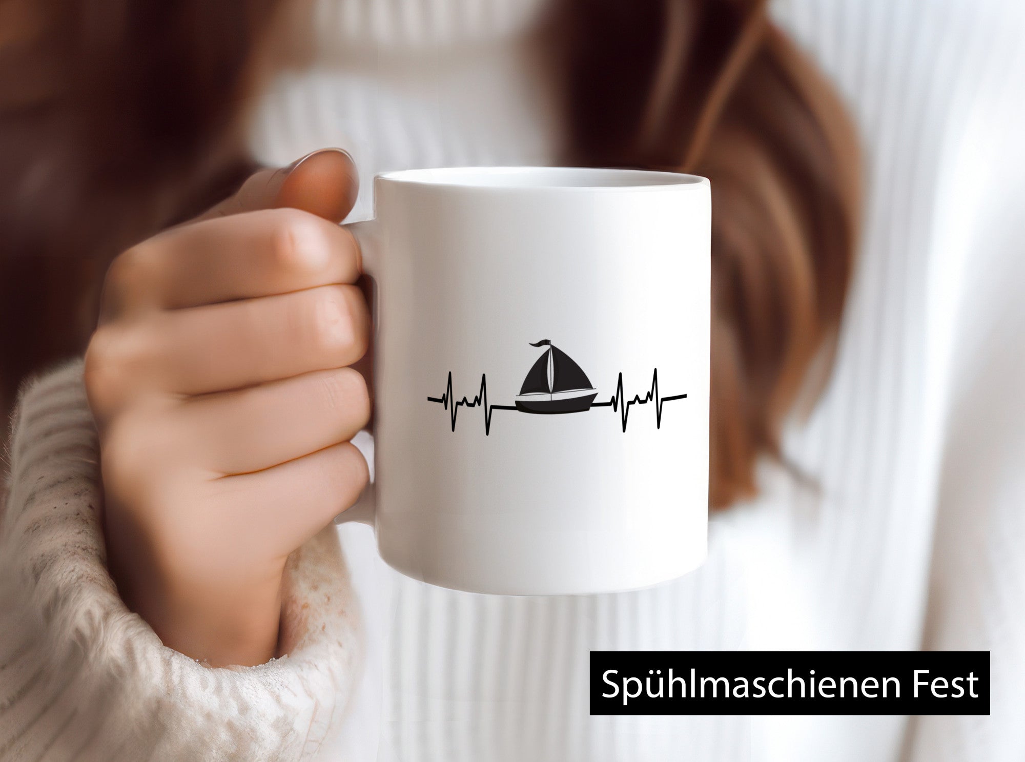Segelboot Herzschlag | Motiv Segler segeln Boot lustiger Spruch Geschenk Humor