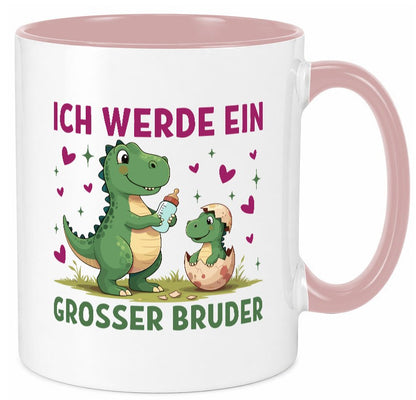 Ich werde ein Großer Bruder | Dino Dinosaurier lustiger Spruch Geschenk Humor Tasse