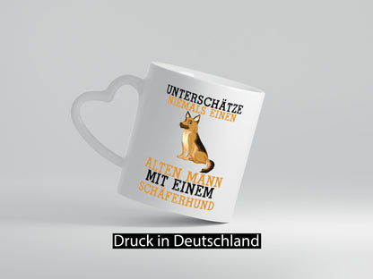Alter Mann mit Schäferhund | Hundeliebhaber Rentner Hund Geschenk Ruhestand