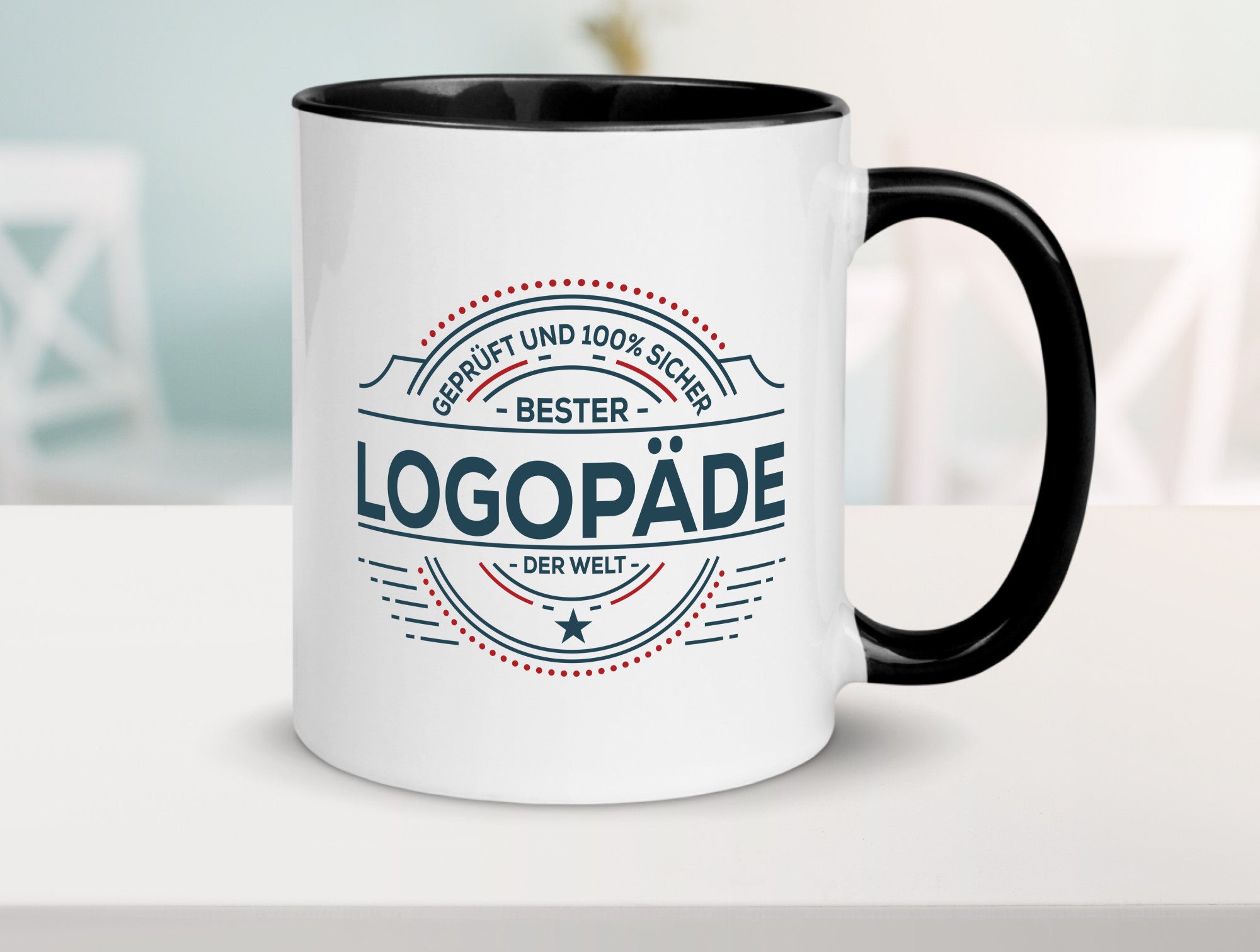 Geprüft und sicher: Logopäde | Sprachtherapie Geschenkidee Humor Tasse