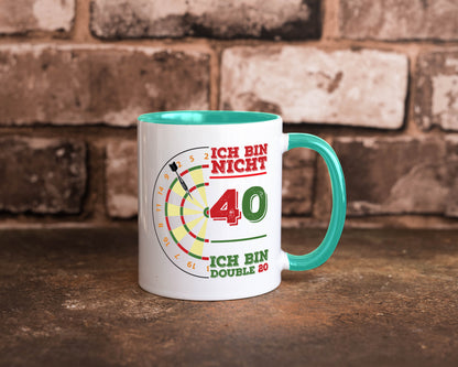 Ich bin nicht 40 double 80 | Dart spieler Geschenkidee Humor Tasse
