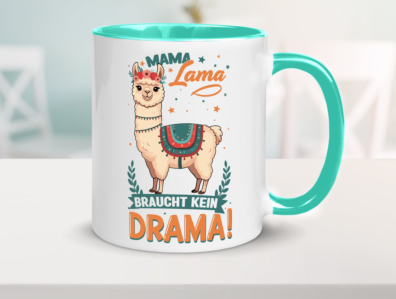 Mama Lama braucht kein Drama | Muttertag Humor Familie Geschenkidee Tasse