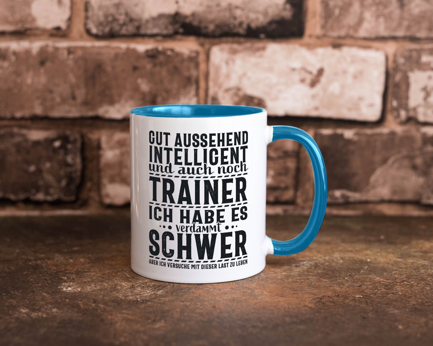 Gut aussehender Trainer |gestrichelte Linie | Punkte lustiger Spruch Geschenk