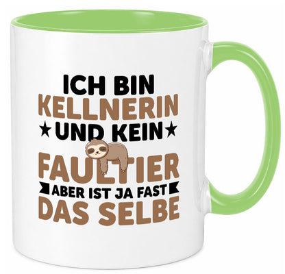 Ich bin kein Faultier: Kellnerin | Beruf kellnern lustiger Spruch Geschenk Tasse