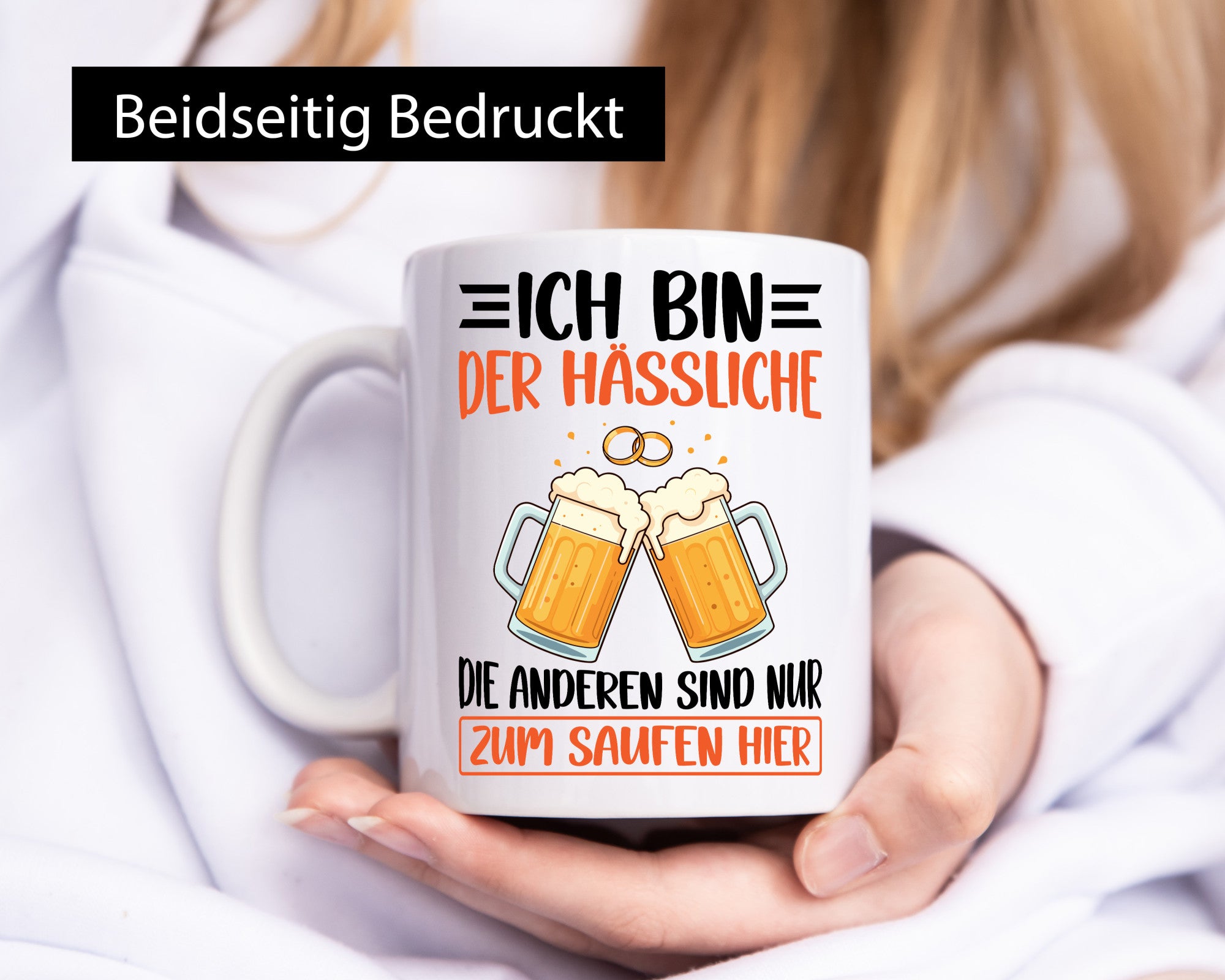 Bin der Hässliche die anderen sind nur zum Saufen Hier | JGA Geschenkidee Humor