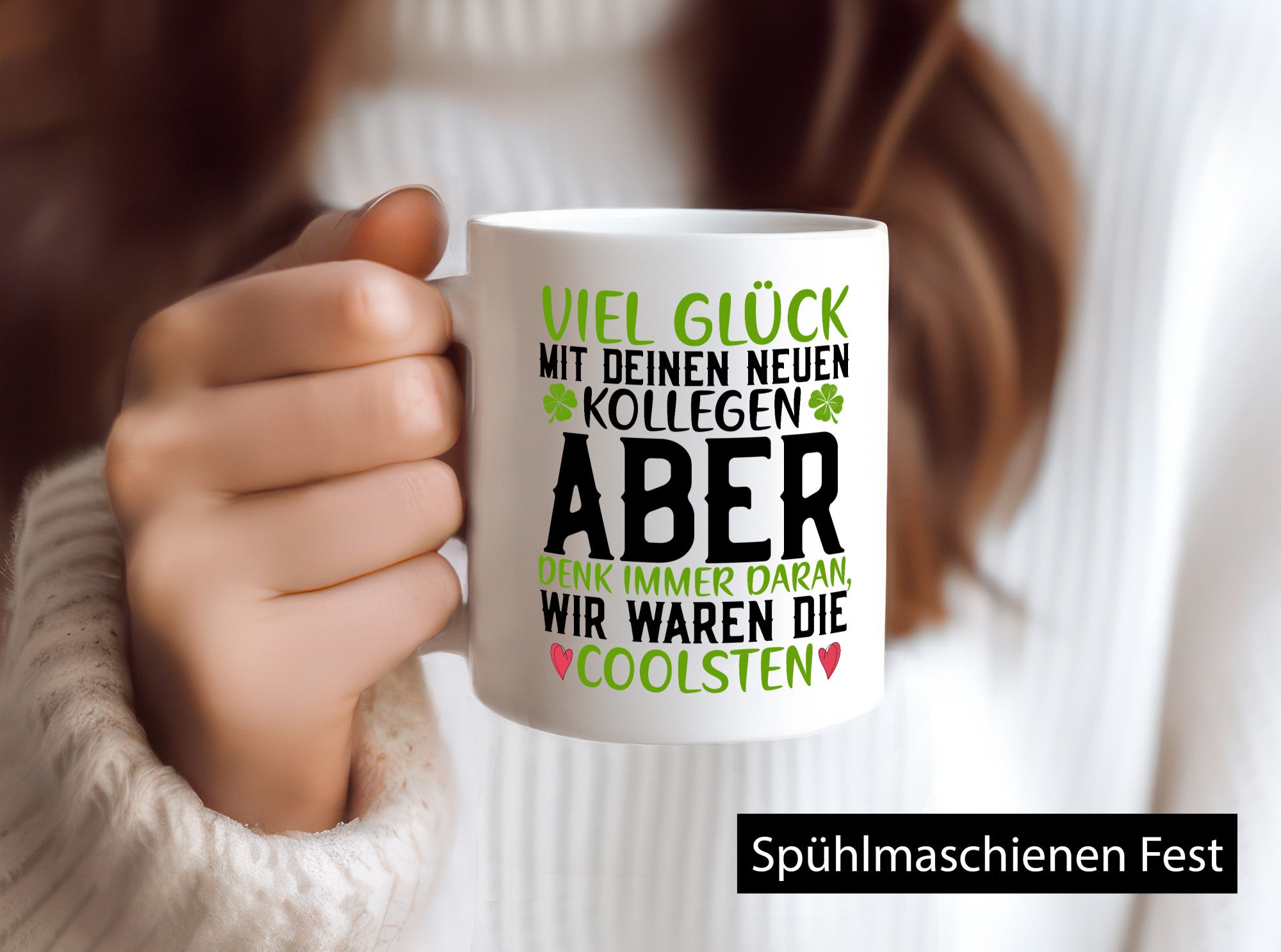 Viel Glück | neue Kollegen Arbeit Büro Jobwechsel v2 Humor Geschenkidee Tasse