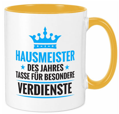 Besonderer Verdienst: Hausmeister | Hauswart Humor Geschenkidee Tasse
