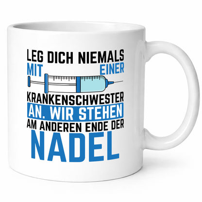Krankenschwester anlegen | Nadel Spritze Klinik Spruch Geschenkidee Humor Tasse