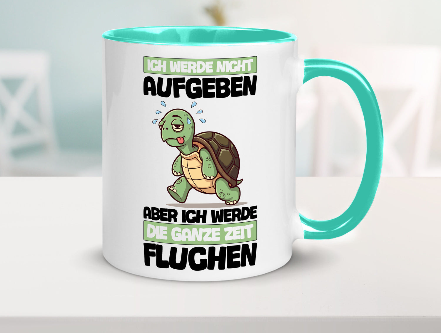 Ich geb nicht auf werde aber fluchen | Schildkröte Joggen v2 Humor Geschenkidee