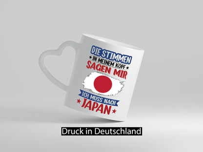 Japan | Urlaub Stimmen in meinem Kopf Traumland Geschenkidee Humor Tasse
