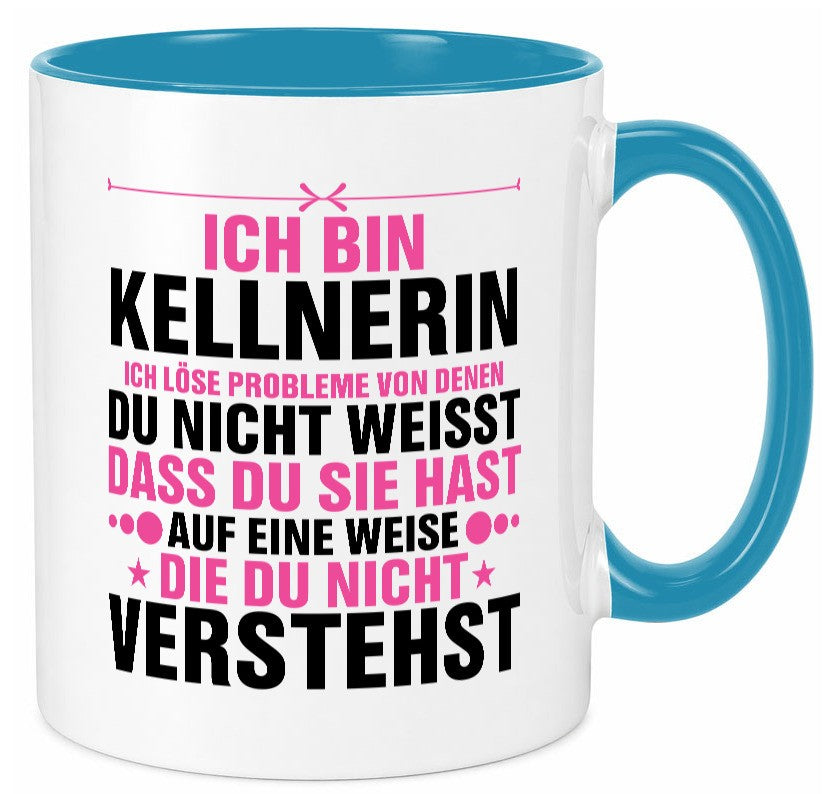 Löse Probleme: Kellnerin | Beruf kellnern Bedienung v2 Geschenk Arbeit Kollegen Tasse