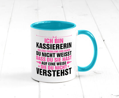 Löse Probleme: Kassiererin v2 lustiger Spruch Geschenk Humor Geschenkidee Tasse