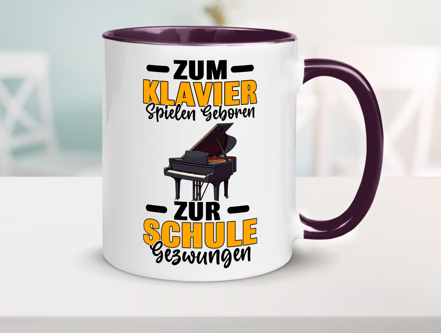 Zum Klavier spielen geboren zur Schule gezwungen v2 lustiger Spruch Geschenk