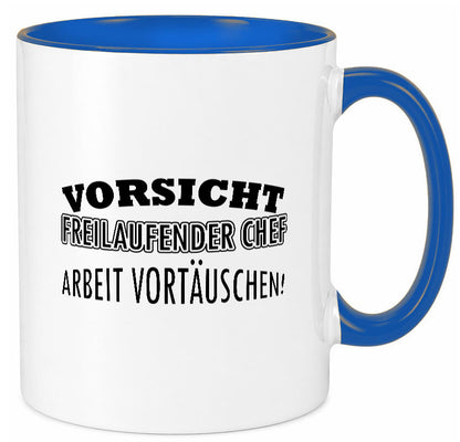 Freilaufender Chef lustig Arbeit Kollegen Büro Geschenk Tasse