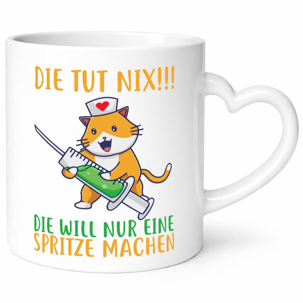 Die tut nix! | Spruch Katze Krankenschwester Humor Tierliebhaber Geschenkidee