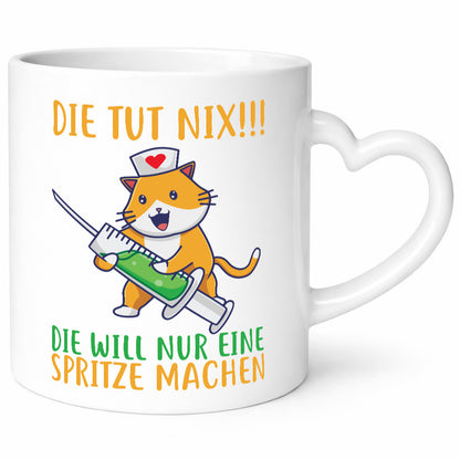 Die tut nix! | Spruch Katze Krankenschwester Humor Tierliebhaber Geschenkidee
