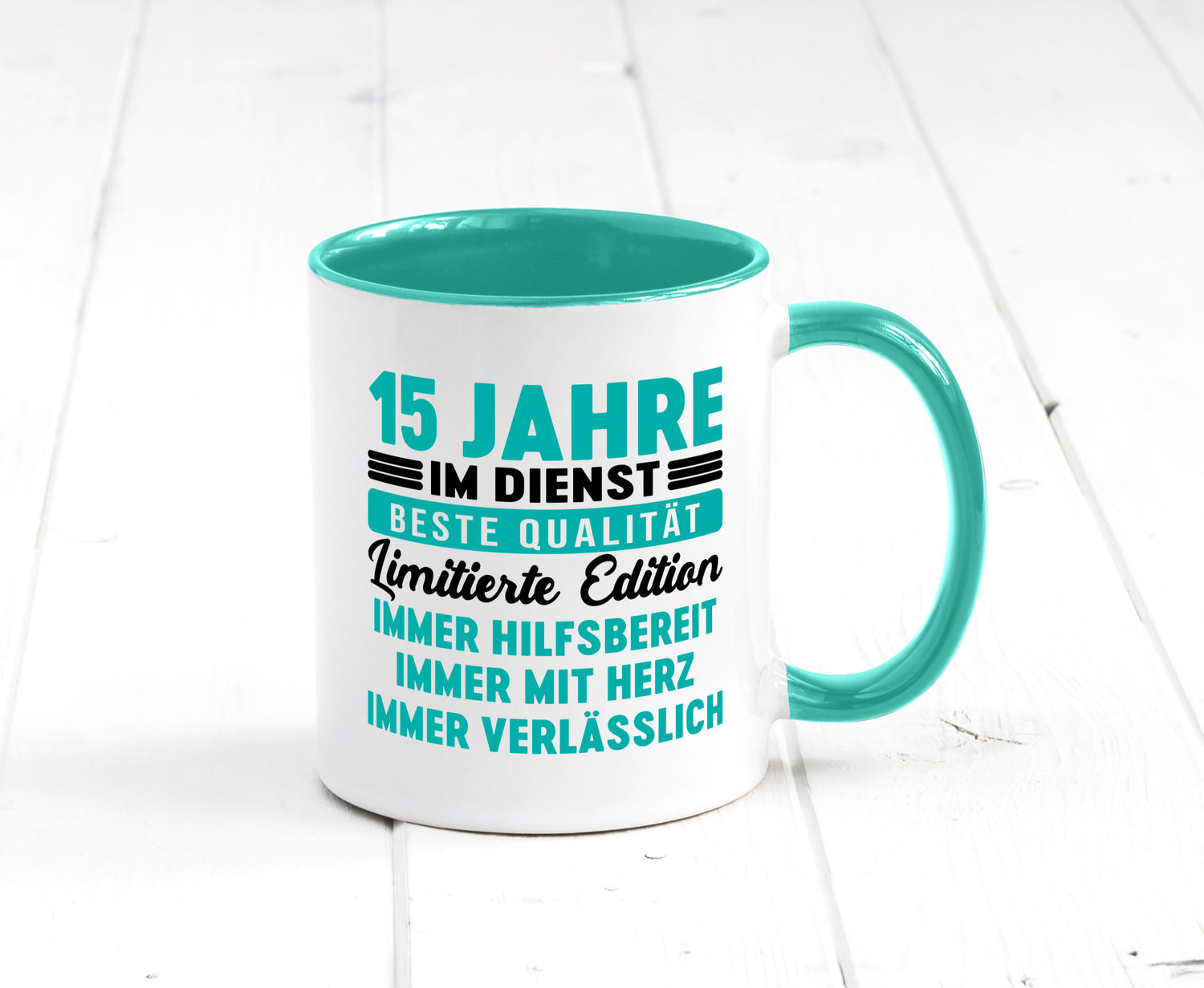 15 Jahre im Dienst | Jubiläum Arbeit v5 lustig Kollegen Büro Geschenk Tasse