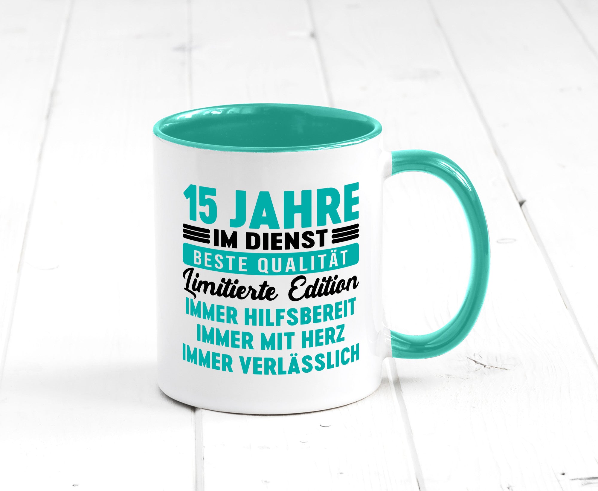 15 Jahre im Dienst | Jubiläum Arbeit v5 lustig Kollegen Büro Geschenk Tasse