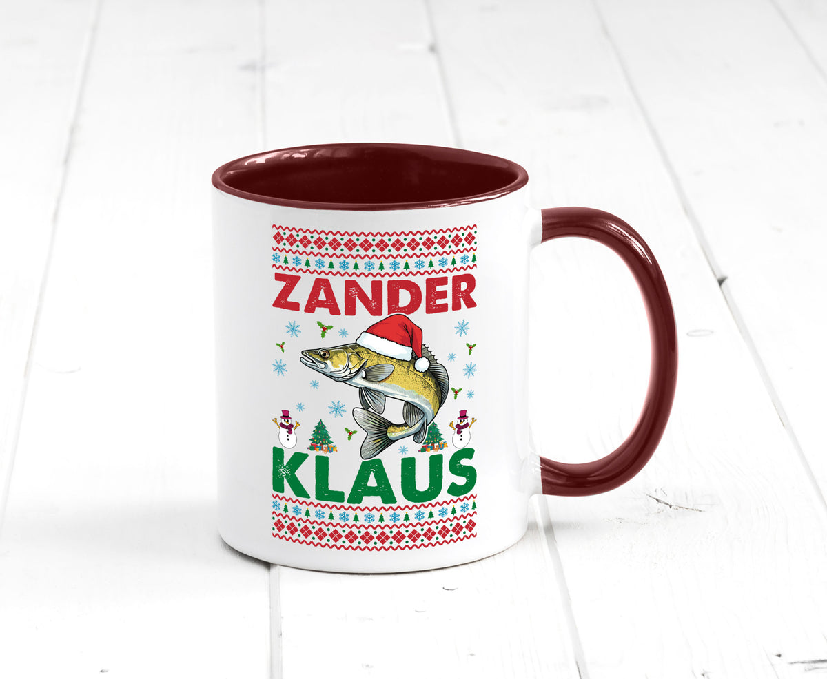 Zander Klaus | Ugly Christmas Angler Angeln v2 Geschenk Humor Geschenkidee Tasse