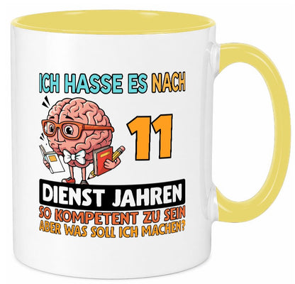 11 Dienstjahre | Arbeit Kompetent lustiger Spruch Geschenk Kollegen Büro Tasse