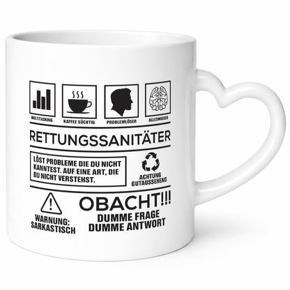 Achtung Probleme Rettungssanitäter | Sanitäter Geschenkidee Humor Tasse