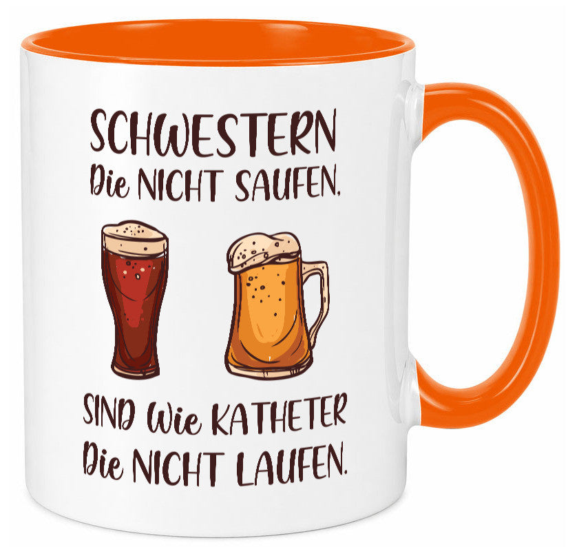 Schwestern die nicht saufen, Katheder laufen | Gläser lustiger Spruch Geschenk