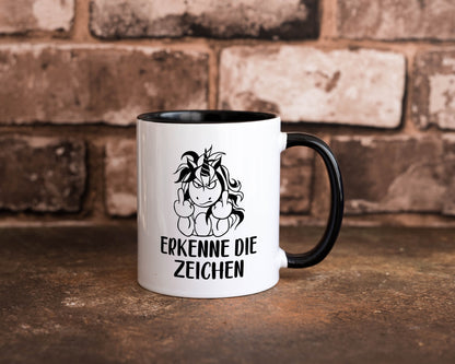 Erkenne die Zeichen | Stinkefinger Humor Geschenkidee Tasse