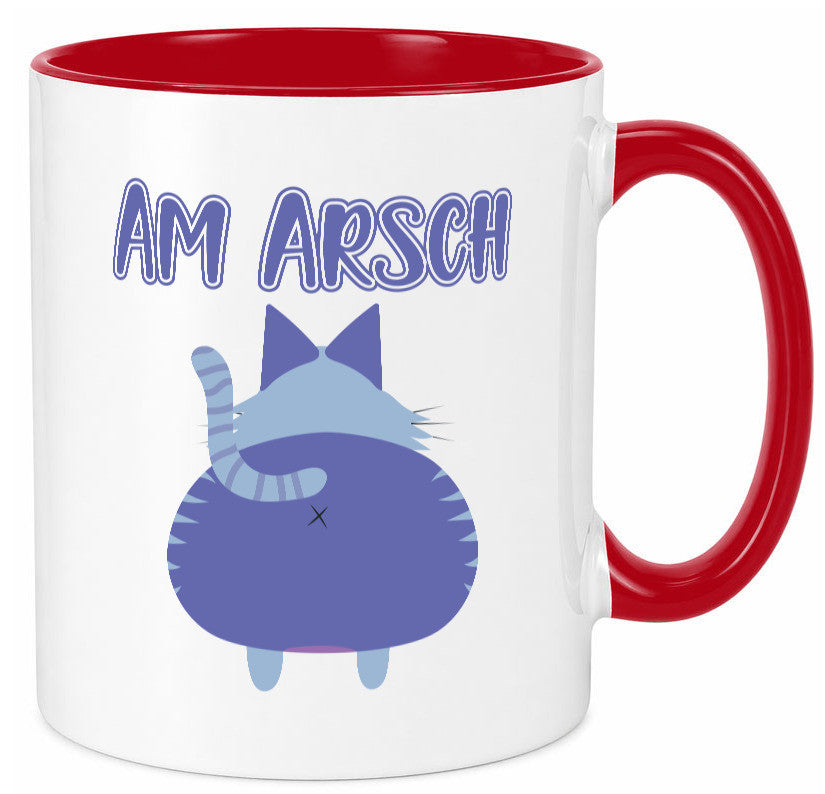 Am Arsch | Katzenmotiv Tasse Kollege Katzenbesitzer Geschenkidee Arbeit
